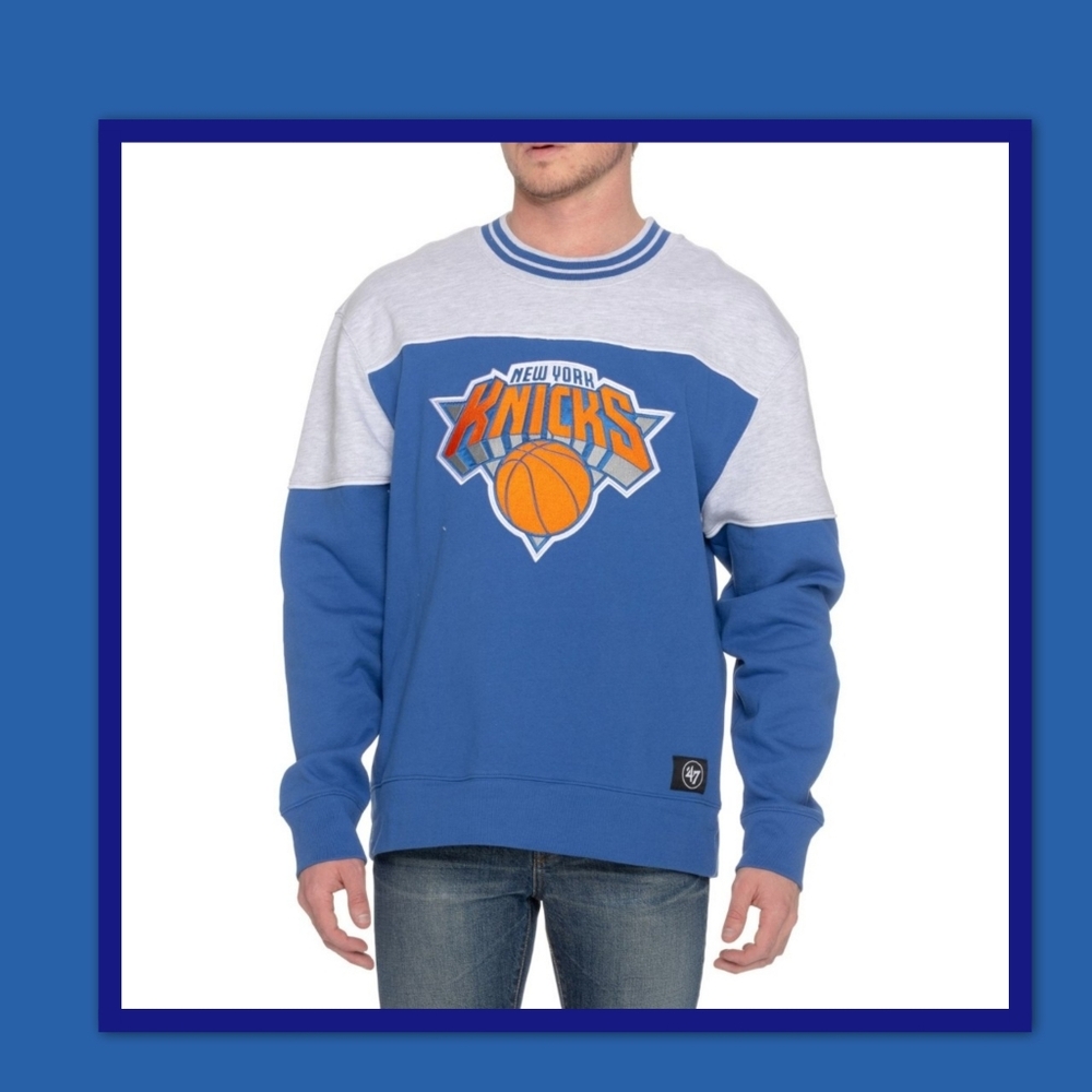 47 BRAND NY KNICKS SATIN LOCK BRYSON SWEATSHIRT